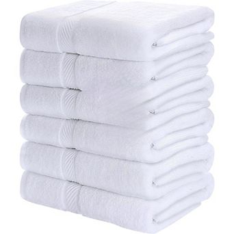 Towels 6 Pack Medium Bath Towel Set,24 by 48 Inches,500 GSM Ring Spun Cotton, Lightweight and Highly
