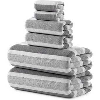 Ultra Soft Bath Towel Sets 6 pc Microfiber, Highly Absorbent Quick Dry Towels for Bathroom, Spa