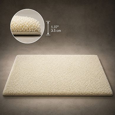 Ultra Thick Soft Microfiber Bath Mat Non Slip Absorbent Machine Washable