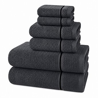 Ultra Soft 6 Pack Cotton Towel Set Quick Dry Lightweight Everyday Use