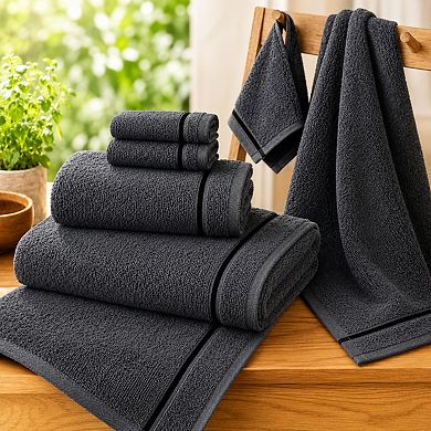 Ultra Soft 6 Pack Cotton Towel Set Quick Dry Lightweight Everyday Use