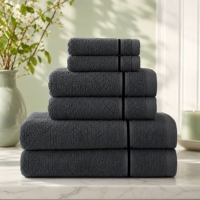 Ultra Soft 6 Pack Cotton Towel Set Quick Dry Lightweight Everyday Use