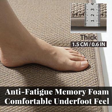 Thick Memory Foam Bathroom Mat, Non Slip Shower Floor Rugs with Rubber Backing, Machine Washable