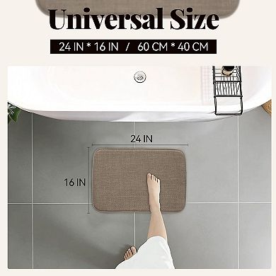 Thick Memory Foam Bathroom Mat, Non Slip Shower Floor Rugs with Rubber Backing, Machine Washable