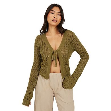 Brave Soul Womens/Ladies Front Tie Cardigan