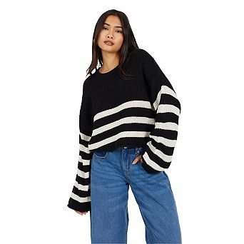 Brave Soul Womens/Ladies ed Cropped Jumper