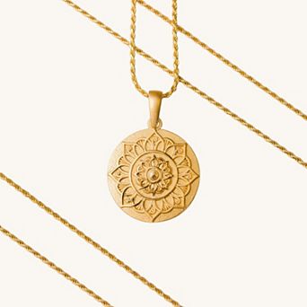 I Am Grateful mandala necklace