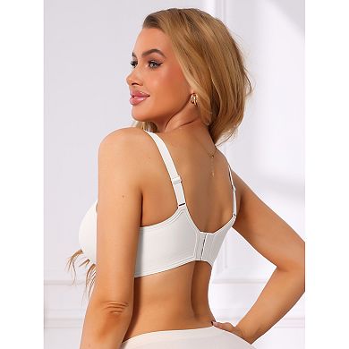 Women's Deep V Wide Straps Push Up Soft Support Bra Seamless Wireless Breathable Lingerie