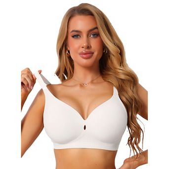 Women's Deep V Wide Straps Push Up Soft Support Bra Seamless Wireless Breathable Lingerie