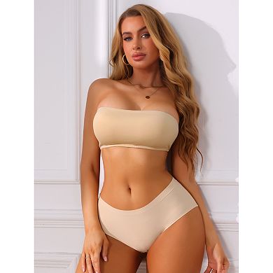 Women's Side Closure Strapless Bandeau with Removable Pads Seamless Soft Backless Tube Bras