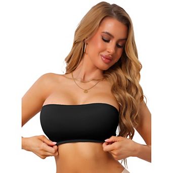 Women's Side Closure Strapless Bandeau with Removable Pads Seamless Soft Backless Tube Bras