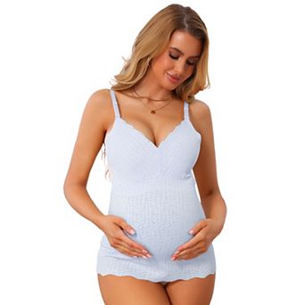 Women's V Neck Cami Tops Textured Stretchy Sleeveless Nursing Pregnancy Tanks with Adjustable Straps