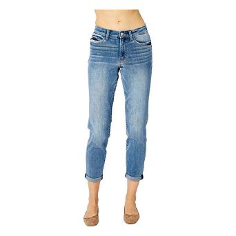Full Size Cuffed Hem Slim Jeans