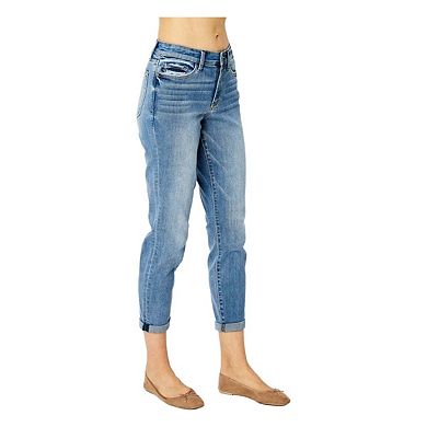 Full Size Cuffed Hem Slim Jeans