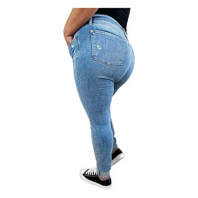 Full Size Mid Rise Destroy & Cuff Skinny Jeans