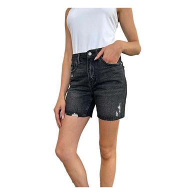 Full Size High Waist Rigid Magic Denim Shorts