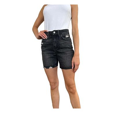 Full Size High Waist Rigid Magic Denim Shorts