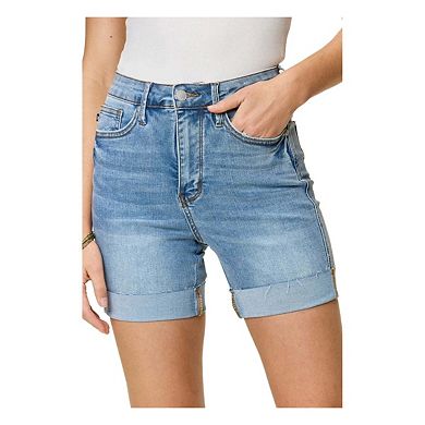 Full Size Tummy Control High Waist Denim Shorts