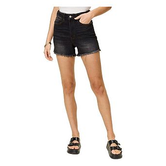Full Size Tummy Control Fray Hem Shorts
