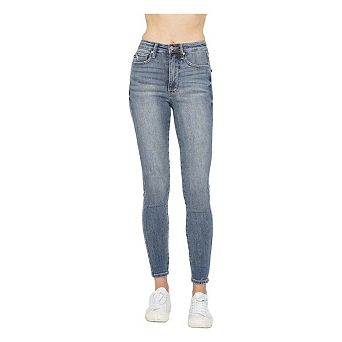 Full Size Tummy Control Contrast Wash Skinny Jeans