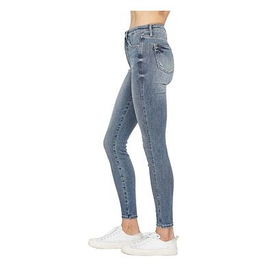 Full Size Tummy Control Contrast Wash Skinny Jeans