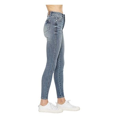 Full Size Tummy Control Contrast Wash Skinny Jeans