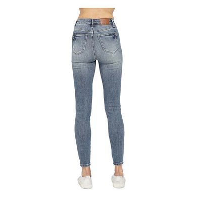 Full Size Tummy Control Contrast Wash Skinny Jeans