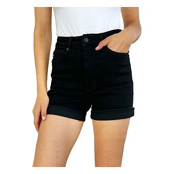 Full Size High Waist Tummy Control Cuffed Denim Shorts