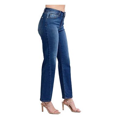 Full Size Side Seam Detail Straight Jeans with Pockets