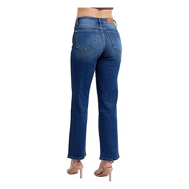Full Size Side Seam Detail Straight Jeans with Pockets