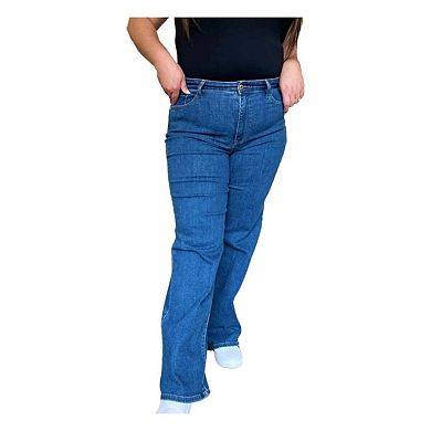 Full Size High Rise Straight Jeans