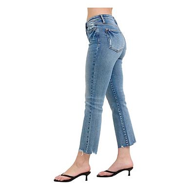 Mr Vintage Wash Destroy Hem Kick Flare Jeans