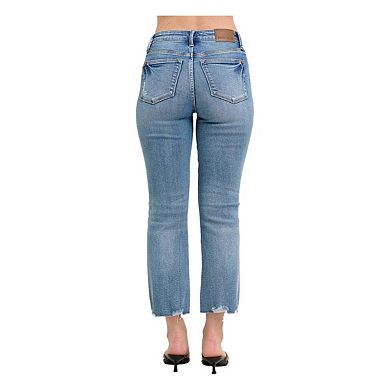 Mr Vintage Wash Destroy Hem Kick Flare Jeans