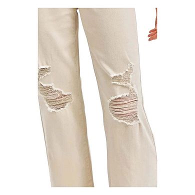 Full Size High Waist Distressed Wide Leg Jeans