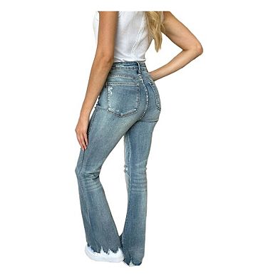 Full Size Medium Rise Tummy Control Destroy Flare