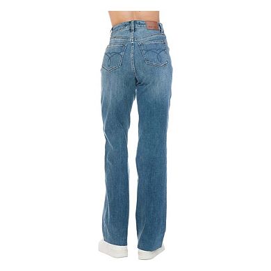 Full Size Tummy Control Cut Raw Hem Straight Jeans