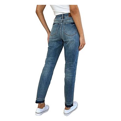 Full Size Mid Rise Rigid Magic Release Hem Jeans