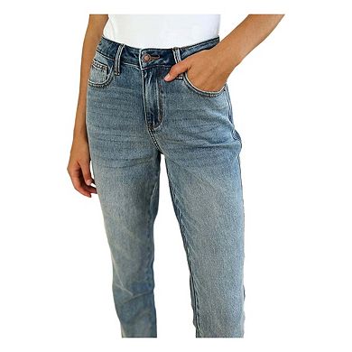 Full Size Mid Rise Rigid Magic Release Hem Jeans