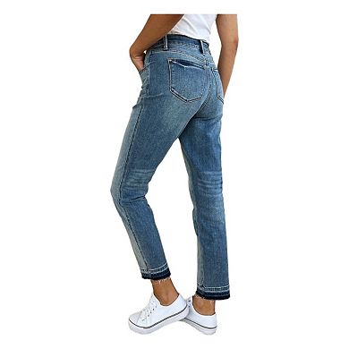 Full Size Mid Rise Rigid Magic Release Hem Jeans