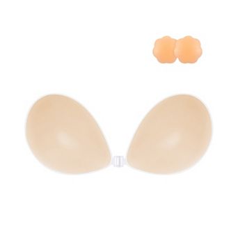 Adhesive Bra Strapless Sticky Invisible Push up Reusable Silicone Bra with Pasties Nipple Cover