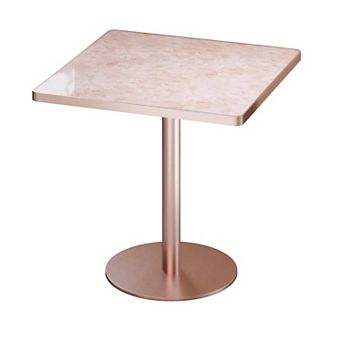 KWPZQEB 31.5" Squard Bistro Table, Tulip Table with Faux Marble Top for Café, Kitchen, Apartment