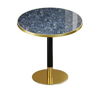 KWPZQEB 31.5" Round Bistro Table, Tulip Table with Faux Marble Top for Café, Kitchen, Apartment