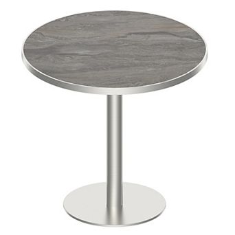 KWPZQEB 31.5" Round Bistro Table, Tulip Table with Faux Marble Top for Café, Kitchen, Apartment