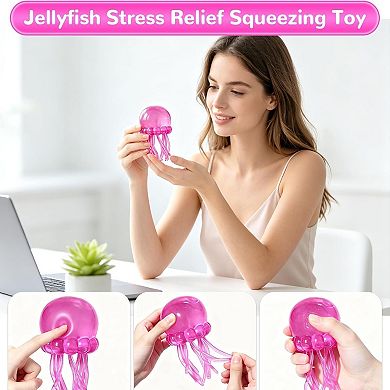 3 Pack Jellyfish Squish Toys Sensory Squeeze Toy with Super Solid Squish