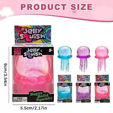 3 Pack Jellyfish Squish Toys Sensory Squeeze Toy with Super Solid Squish