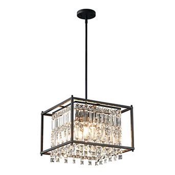 Modern Linear Crystal Chandelier, Farmhouse Fixture for Kitchen Island Dining