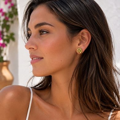 Golden Tide Shell Stud Earrings
