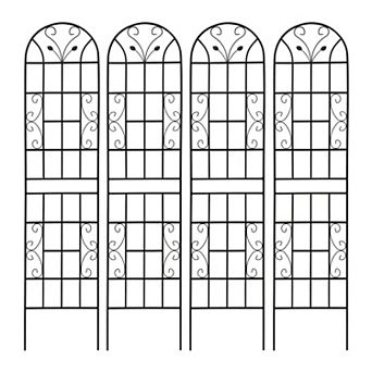 CEWOR 4 Pack Metal Garden Trellis for Climbing Plants Outdoor, 86.7" x 19.7" Rust Prevention
