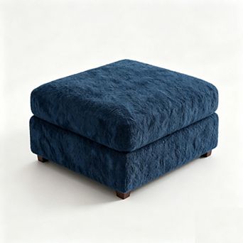 CEWOR Teddy Fleece Ottoman Footstool, Modular Sofa Companion for Living Room & Bedroom