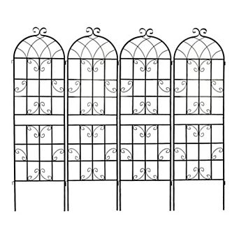 CEWOR 4 Pack Metal Garden Trellis for Climbing Plants Outdoor, 71" x 19.7" Rustproof